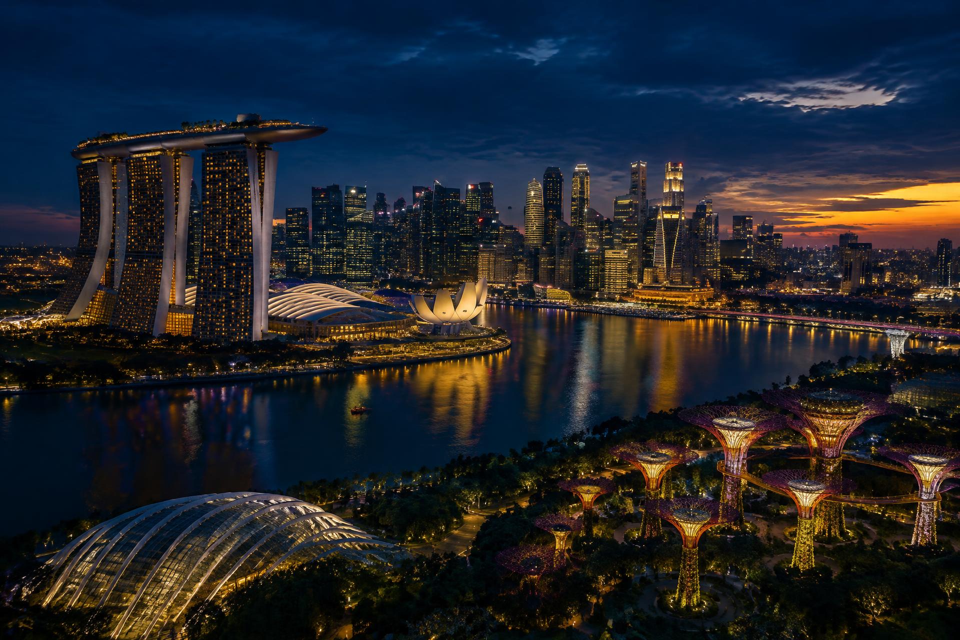 Singapore skyline at twilight